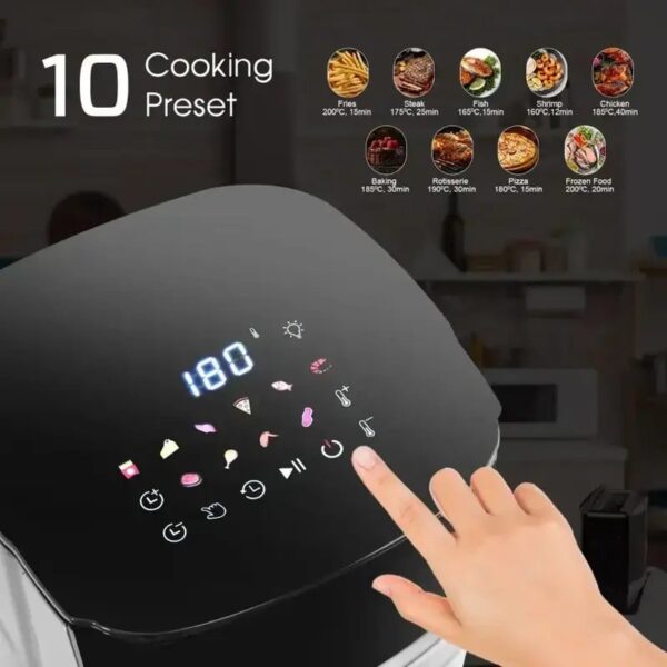 iBELL AF800M Air Fryer 8 Litre, 1800W, Feather Touch, Detachable Fryer Basket, Smart Rapid Air Technology - Image 4