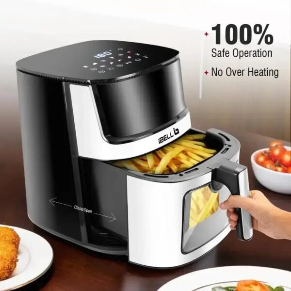 iBELL AF800M Air Fryer 8 Litre, 1800W, Feather Touch, Detachable Fryer Basket, Smart Rapid Air Technology